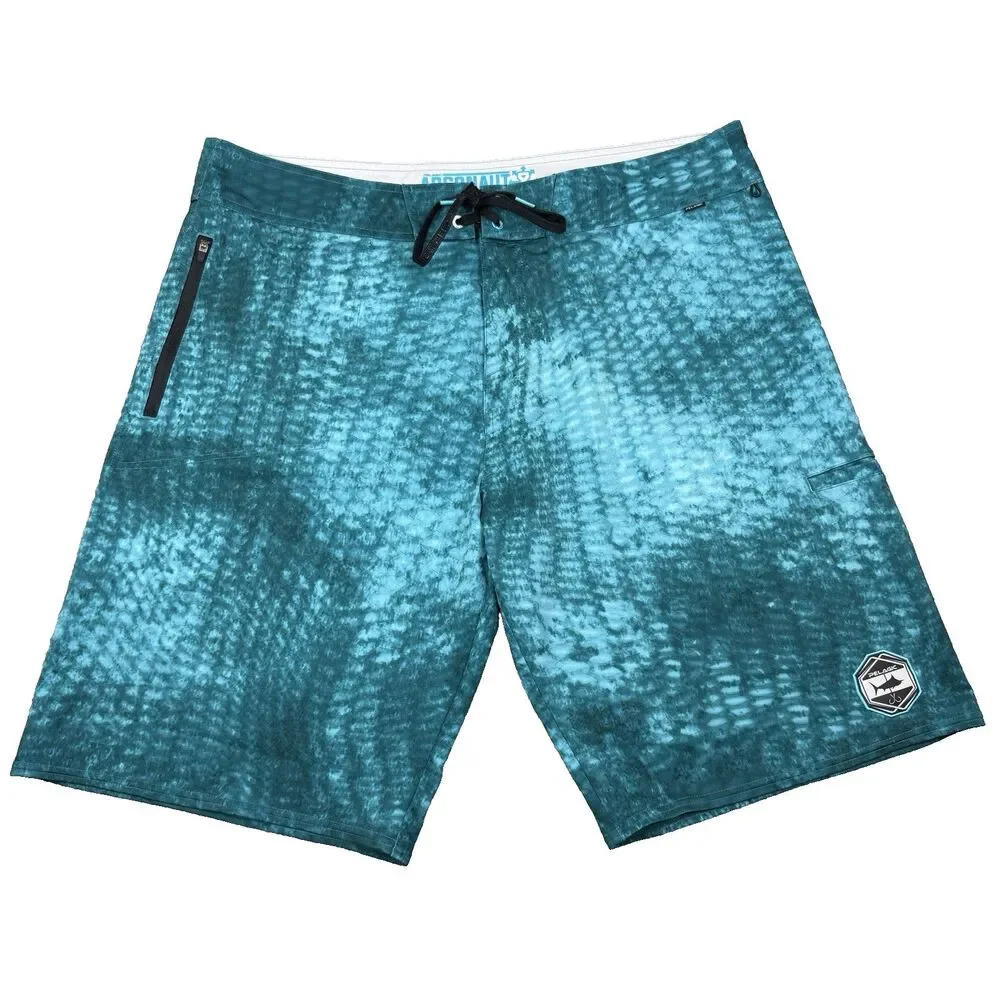 Pelagic Board Shorts Mens 40 Teal Blue Argonaut Swim Trunks Fishing Surf Beach